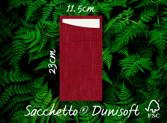 Bordeaux red Sacchetto® Dunisoft® cutlery pocket