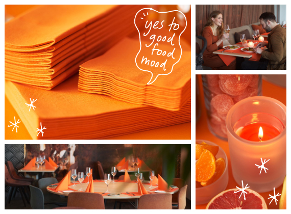 Vibrant orange restaurant table setting inspiration