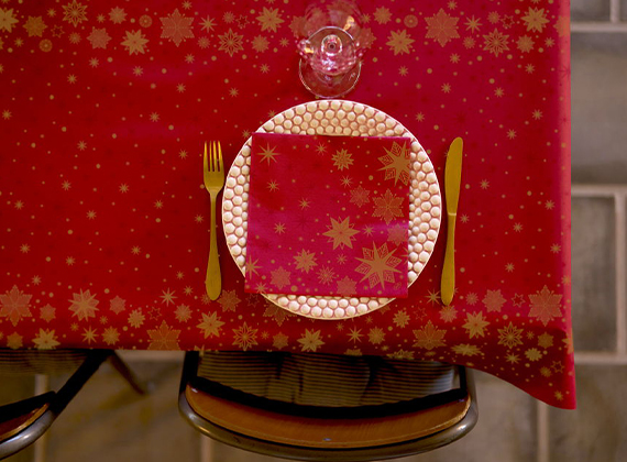 Celebrate the season with Stargazing Red tableware designed to elevate your restaurant table.
